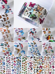 10入組50厘米激光蝴蝶指甲箔美甲轉印箔紙裝飾 - 彩色 - 查看 1