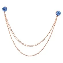 Men Chain Decor Collar Chain - Blue - View 3