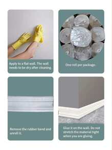 Aufgerüsteter 3D-Schaumkanten-Dichtungsstreifen Bordüre, wasserdicht, stoßfest, Hintergrund Taillenlinie Trittkante, selbstklebend, dreidimensionaler Wandaufkleber, verstärkter Klebstoff, Aufkleber, Wandtattoo, Vinyl-Aufkleber für Heimdekoration, Frühlingsdekoration zum Auffrischen Ihres Zuhauses, Rama Dekorations-Aufkleber, Geschenke zu Geburtstag und Abschluss - Weiss - Übersicht 7