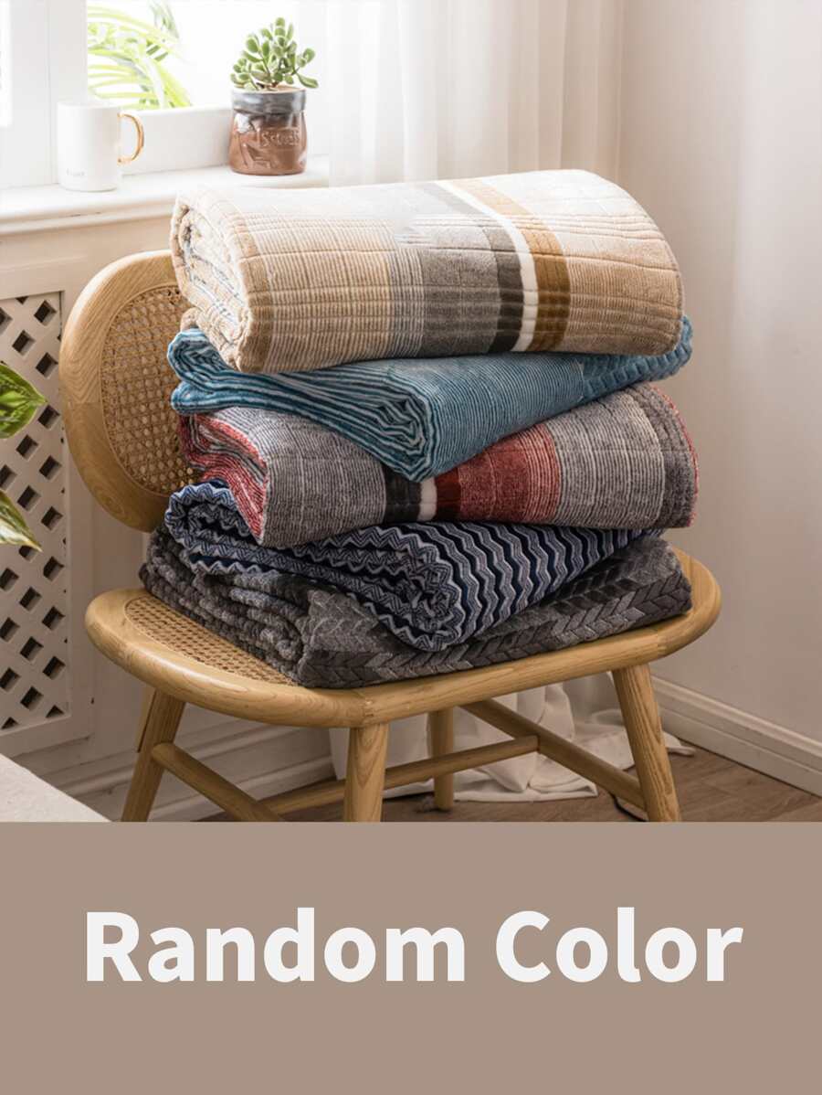 1 cái Màu sắc tùy ý Mềm mại Ngủ trưa Chăn Giường Chăn - Nhiều màu - Xem 1