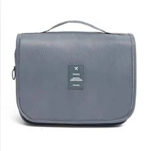 多功能旅行濕乾分離掛式化妝包手提收納袋,郵輪必備防水男士香水袋海灘袋海灘必需品海灘毛巾收納組海灘配件海灘物品度假袋夏季度假必備物品 - 灰色 - 查看 3