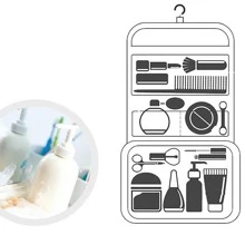 多功能旅行濕乾分離掛式化妝包手提收納袋,郵輪必備防水男士香水袋海灘袋海灘必需品海灘毛巾收納組海灘配件海灘物品度假袋夏季度假必備物品 - 灰色 - 查看 6