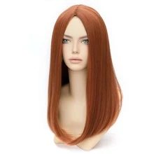 中等直筒人造假髮 - 薑色 - 查看 2