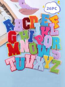 26pcs Letter Design DIY Iron-on Patch - Multicolor - View 1