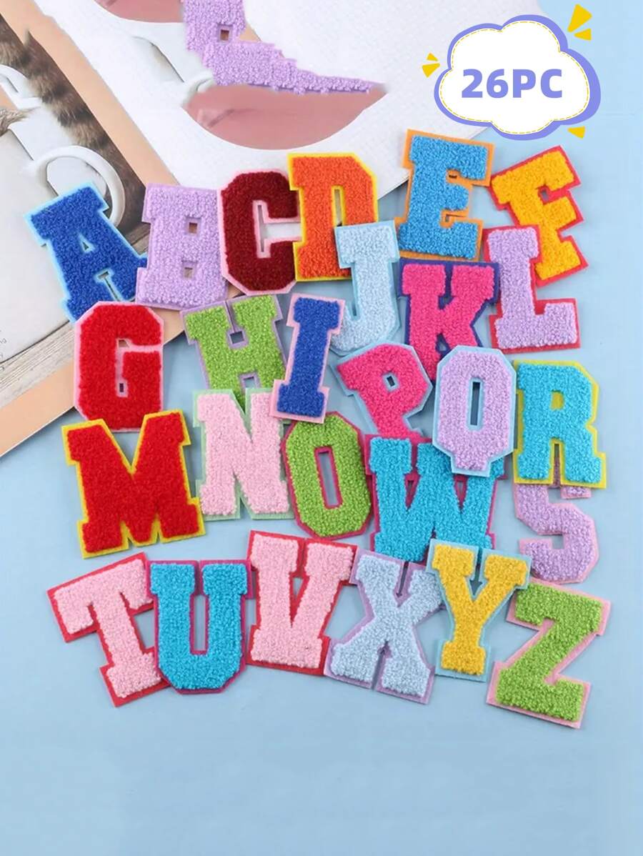 26入組字母設計DIY熨燙貼片 - 彩色 - 查看 1