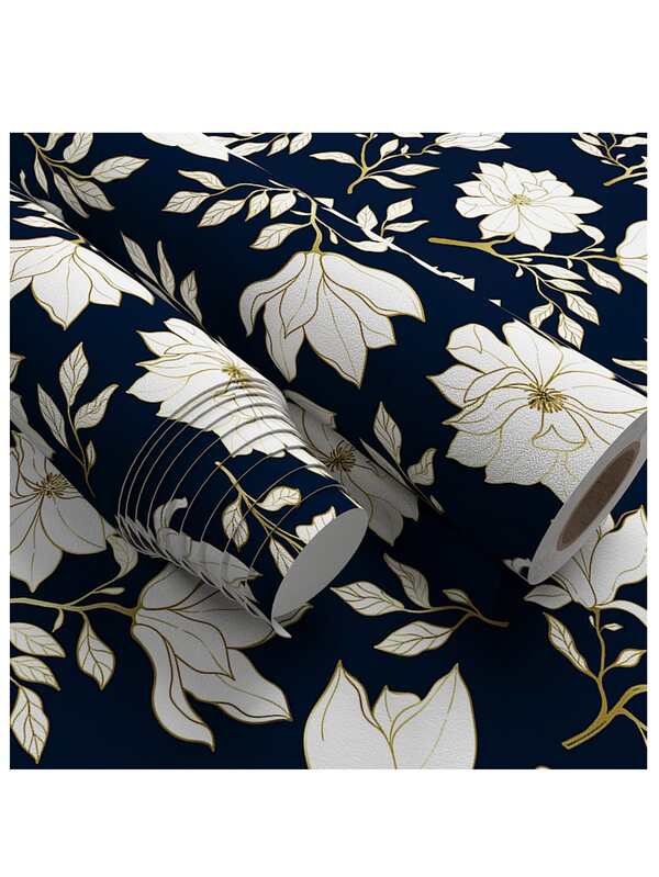 1pc PVC Wall Paper, Modern Floral Print Water Resistant Damp Proof Wall
