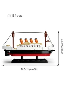 積木套裝遊輪3D船模型玩具建築模組DIY船組裝磚塊成年人青少年玩具節日禮物 - 彩色 - 查看 3