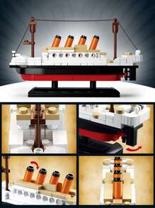 積木套裝遊輪3D船模型玩具建築模組DIY船組裝磚塊成年人青少年玩具節日禮物 - 彩色 - 查看 5