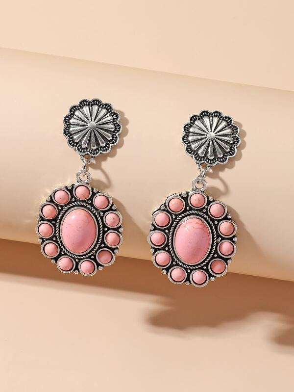 Pink Turquoise Earrings