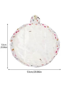 1 件化妆图案聚酯纤维宽松轻便抽绳设计化妆包，方便旅行海边海滩情人节礼物情人节女士礼物女孩礼物女友礼物 - 白色 - 查看 4