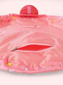 1入組貓咪圖案慵懶款輕便束口化妝包，適用於旅行、海灘等，送給女性、女孩、女友的禮物非常方便 - 彩色 - 查看 5