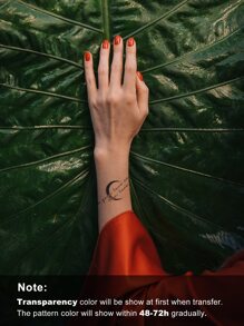 1 cái 'love Your Choice' Hình xăm tạm thời không thấm nước, chống mồ hôi, không phản chiếu với các cụm từ tiếng Anh nhỏ và thiết kế đơn giản, kéo dài 15 ngày, phong cách tối giản lãng mạn - màu đen - Xem 3