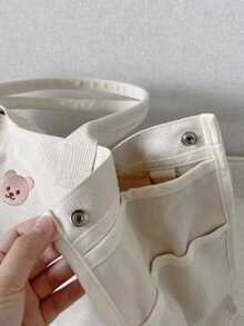 New Multi-functional Large Capacity Canvas Handheld Storage Bag For Outings - Beige - View 9