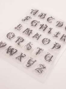 1pc Transparent Silicone Alphabet Stamp, 18cm*14cm