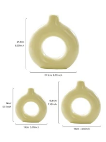 Bình hoa ABS Giáng sinh 1 chiếc, Bình hoa thiết kế chữ trắng sáng tạo dùng để cắm hoa và trang trí nhà cửa Quà tặng trang trí nhà cửa cho năm mới - Màu be - Xem 5