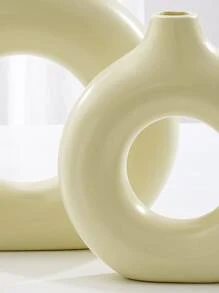 Bình hoa ABS Giáng sinh 1 chiếc, Bình hoa thiết kế chữ trắng sáng tạo dùng để cắm hoa và trang trí nhà cửa Quà tặng trang trí nhà cửa cho năm mới - Màu be - Xem 7