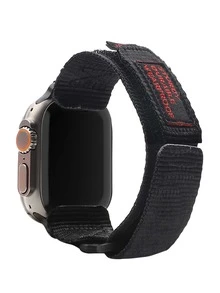 1pc Hook And Loop Strap Compatible With Apple Watch - Black - View 2