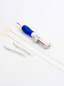 Kit de aguja de punzonado para bordado, pluma mágica para bordar, herramienta para tejer, herramientas de costura DIY, 1 pieza - Blanco - Ver 4