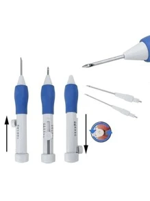 Kit de aguja de punzonado para bordado, pluma mágica para bordar, herramienta para tejer, herramientas de costura DIY, 1 pieza - Blanco - Ver 6