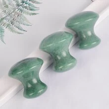 面部按摩工具，天然綠色面部刮痧板刮痧按摩工具蘑菇形刮痧板用於水療身體放鬆減少浮腫和緊張面部皮膚護理按摩器 - 綠色 - 查看 1