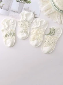 8雙花卉圖案短襪 - 彩色 - 查看 3