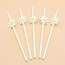 10 ống hút giấy hình hoa cúc nhỏ dùng một lần cho đồ dùng tiệc sinh nhật & lễ hội trường học, quà tặng Giáng sinh - Nhiều màu - Xem 7