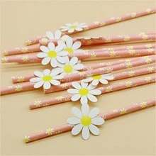 10 ống hút giấy hình hoa cúc nhỏ dùng một lần cho đồ dùng tiệc sinh nhật & lễ hội trường học, quà tặng Giáng sinh - Nhiều màu - Xem 2