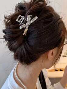 1入組女士蝴蝶結設計時尚髮爪適用於頭髮裝飾用品