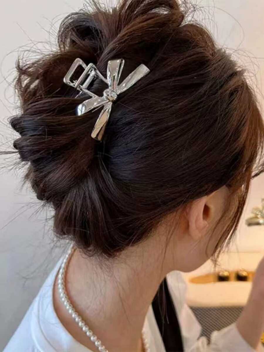 1入組女士蝴蝶結設計時尚髮爪適用於頭髮裝飾用品