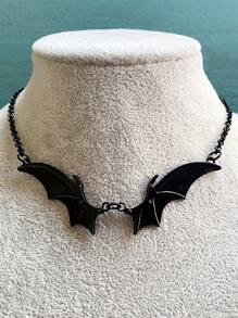 QTHOPE 1入組時尚蝙蝠吊墜項鍊適合女士日常裝飾