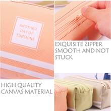 1 pieza Estuche simple de gran capacidad de lona - Gris Claro - Ver 4