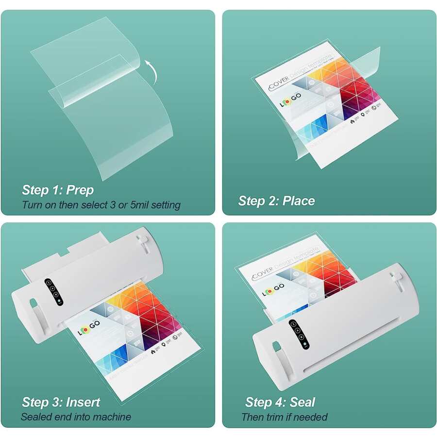 5 Mil Thermal Laminating Pouches 9 x 11.5 Inch Clear Plastic Lamination Sheet Paper for