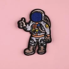 1 件刺绣布贴，可用于衣服、裤子、帽子、包包、鞋子、手机壳等个性化装饰，宇航员图案熨烫贴片，适用于服装配饰 - 彩色 - 查看 4