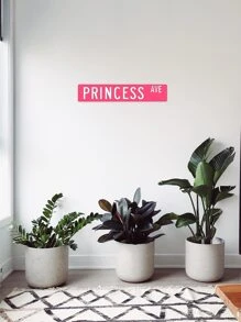 1pc Pink Princess Wall Sticker, Personalized Self-adhesive Pvc Wall Decoration For Bedroom - Coral Pink - View 4