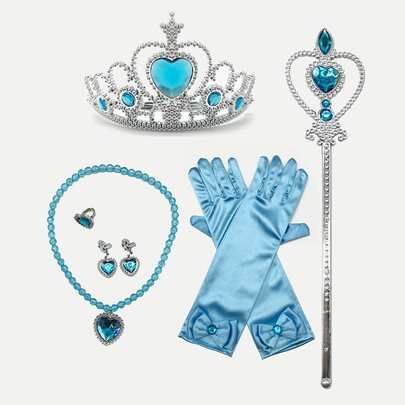 Đồ trang trí Giáng sinh 1 viên đá quý giả Trang trí Đũa thần & 1 đôi Găng tay & 1 chiếc Vương miện & 1 chiếc Vòng cổ & 1 chiếc Nhẫn & 1 đôi Hoa tai, Chủ đề sinh nhật trẻ em, Trang trí Giáng sinh, Váy dự tiệc Giáng sinh trẻ em