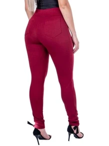 Women Sports Pants - 酒紅色 - 查看 4