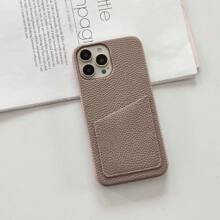 荔枝圖案插卡槽手機殼 - 杏色 - 查看 3