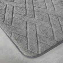 1pc Grey 3d Diamond Shaped Thickened Bath Mat, Fast Drying & Absorbent, Non-Slip Mat For Bathroom, Suitable For Shower Door In Front Of Bathtub Entryway Decor - Grey - View 6