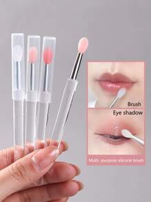 Pincel para labios, 3 piezas/Set de pinceles para labios de silicona, multiusos, portátil, a prueba de polvo, aplicador de lápiz labial, pincel de maquillaje,pinceles de maquillaje brochas para maquillaje cepillo maquillaje pincel maquillaje pinceles para maquillaje brochas maquillaje pinceles maquillaje cepillo maquillaje - Multicolor - Ver 1