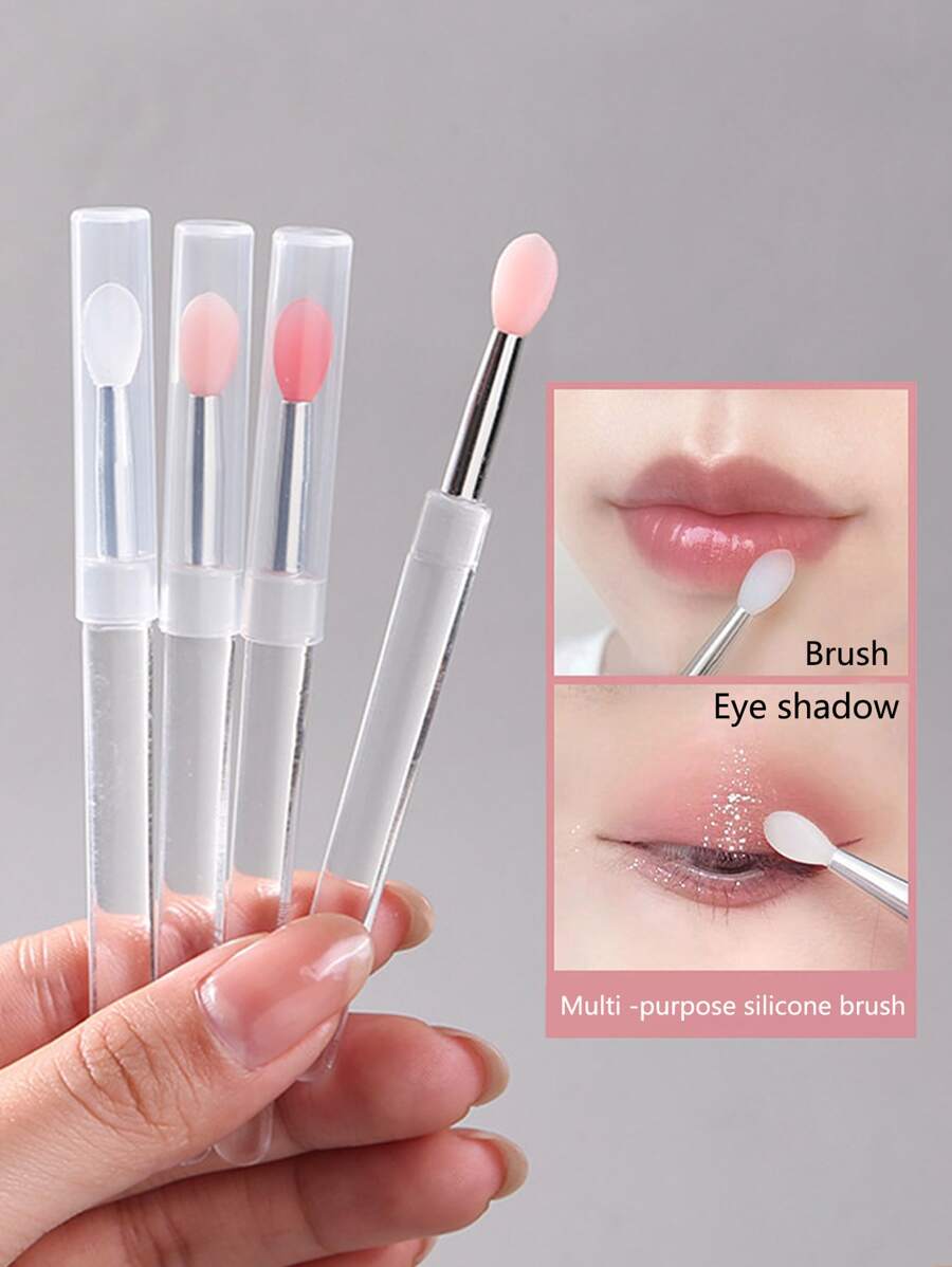 Pincel para labios, 3 piezas/Set de pinceles para labios de silicona, multiusos, portátil, a prueba de polvo, aplicador de lápiz labial, pincel de maquillaje,pinceles de maquillaje brochas para maquillaje cepillo maquillaje pincel maquillaje pinceles para maquillaje brochas maquillaje pinceles maquillaje cepillo maquillaje - Multicolor - Ver 1