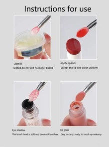 Pincel para labios, 3 piezas/Set de pinceles para labios de silicona, multiusos, portátil, a prueba de polvo, aplicador de lápiz labial, pincel de maquillaje,pinceles de maquillaje brochas para maquillaje cepillo maquillaje pincel maquillaje pinceles para maquillaje brochas maquillaje pinceles maquillaje cepillo maquillaje - Multicolor - Ver 4