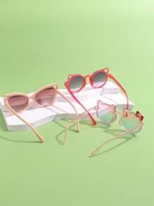 3副兒童貓形PC太陽眼鏡適用於日常生活 - 彩色 - 查看 3