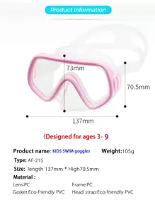 Swimming Goggles With Nose Anti Fog Goggles, Face Mask With No Leakage, Transparent Floating Diving Face Mask, 180 Wide Field Of View, Beach Essentials, Beach Accessories, Pool Float - Baby Pink - View 2