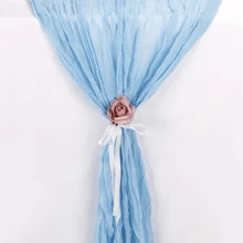 褶皺織物桌旗、鄉村風格薄紗浪漫波西米亞餐桌裝飾、婚禮/派對/活動/裝飾、蛋糕桌表面裝飾