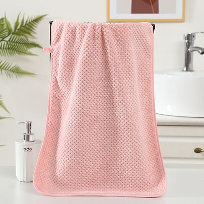 1pc Solid Color Super Absorbent Towel Home Bathroom Decor Back To School For Beauty Salon Home Bathroom