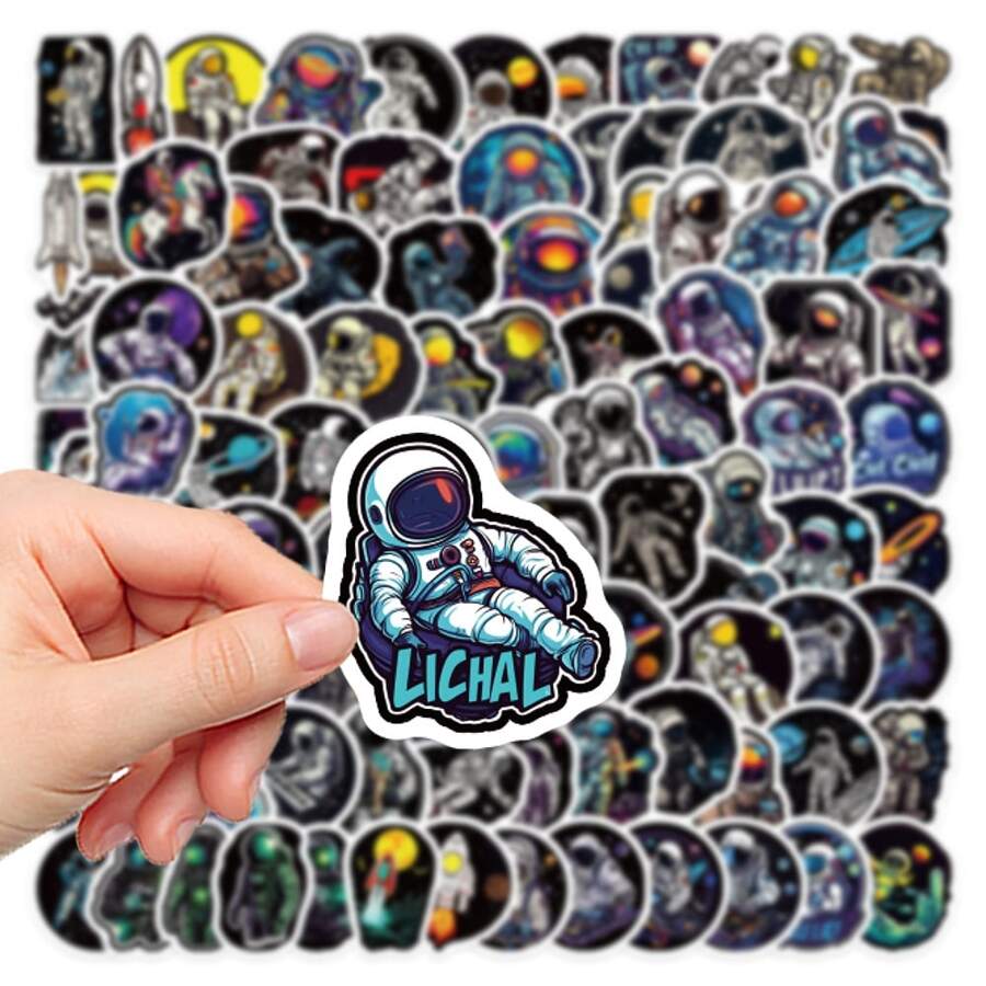 100 miếng dán chống nước phi hành gia vũ trụ cho máy tính xách tay - Nhiều màu - Xem 1