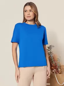 Women T-Shirts - 寶藍色 - 查看 1