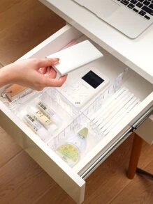 20pcs Adjustable Grid Drawer Dividers - Simple Diy Closet Organizer And Storage Divider, Suitable For Socks, Underwear, Makeup, Kitchen, Dressing Table - Clear - View 5