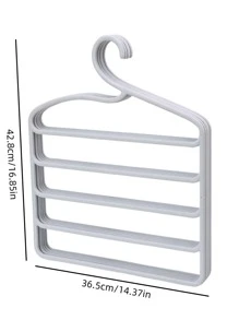 1 pieza Percha de pantalones multifuncional 5 capas - Blanco - Ver 8