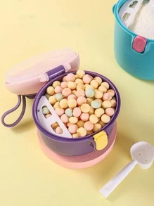 1件/6件套（奶粉罐+奶瓶刷+吸管刷+奶嘴刷+通气针+奶瓶夹），婴儿奶瓶和奶嘴刷清洁套装，便捷式便携式婴儿食品/奶粉储存容器，幼儿零食收纳盒（颜色随机） - 紫色 - 查看 5
